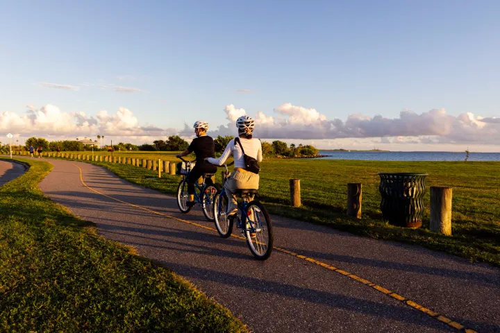 two bikers on Davis Island route